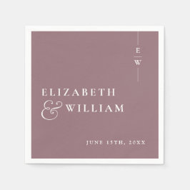 Mauve Moderne minimalistische elegante monogram br Servet