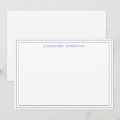 Mauve Moderne Professional Double Border Card Notitiekaartje (Voorkant / Achterkant)