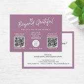 Mauve Moderne QR van het Manuscript dank u kaart (Bureau)