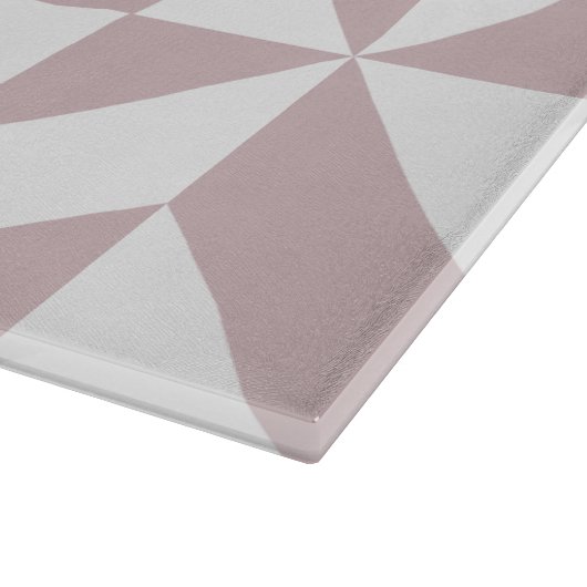 Mauve Monogram Geometric Deco Cube Patroon Snijplank (Hoek)