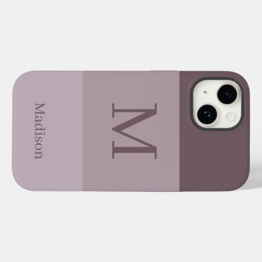 Mauve Monogram Naam Case-Mate iPhone Case (Achterkant (horizontaal))