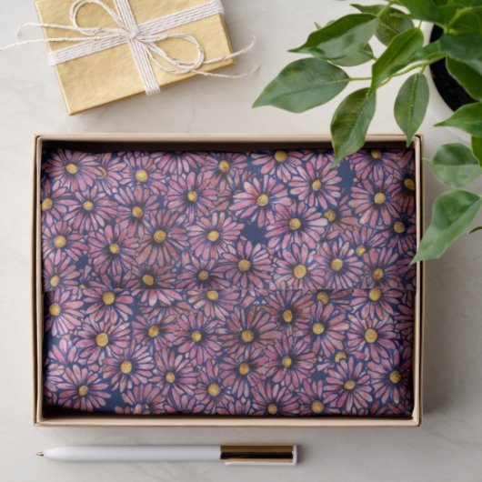 Mauve Moody Daisies Tissuepapier (Geschenk)