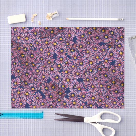 Mauve Moody Daisies Tissuepapier (Craft)