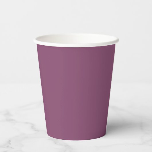 Mauve moody minimalistisch eenvoudige gewone koffi papieren bekers (Achterkant)