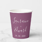 Mauve moody minimalistisch eenvoudige gewone koffi papieren bekers (Voorkant)