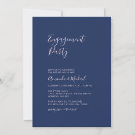 Mauve & Navy | Eenvoudige Minimale Verloving Feest Kaart