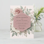 Mauve Oerbloem Bruiloft Kaart (Staand voorkant)