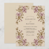 Mauve Olijf Wingebruiloft Kaart (Voorkant / Achterkant)