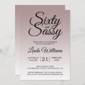 Mauve Ombre 60 en Sassy 60th Birthday Invitation Kaart (Voorkant / Achterkant)