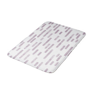 Mauve op witte afgeronde lijnen patroon badmat