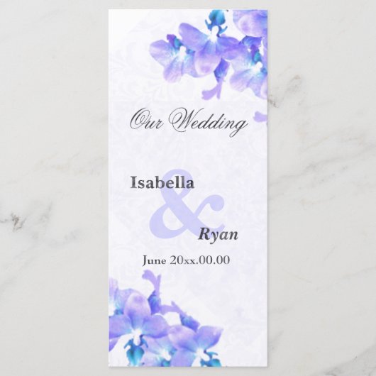 Mauve Orchids Wedding Program Rack Kaart (Voorkant)