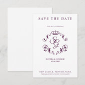 Mauve Ornamental Border with Crown & Initials (Voorkant / Achterkant)