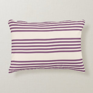 Mauve paars en beige vijf strepen patroon accent kussen