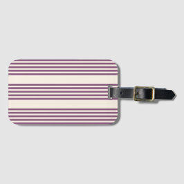 Mauve paars en beige vijf strepen patroon bagagelabel