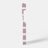 Mauve paars en beige vijf strepen patroon iPhone hoesje (Linkerkant)