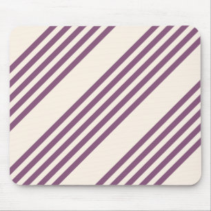 Mauve paars en beige vijf strepen patroon muismat