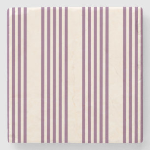Mauve paars en beige vijf strepen patroon stenen onderzetter