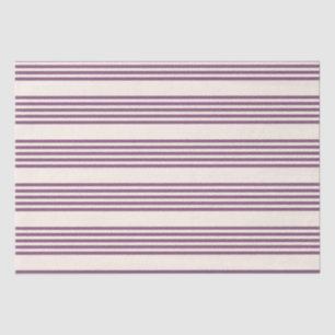 Mauve paars en beige vijf strepen patroon tissuepapier