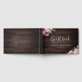 Mauve paars & mulberry florale bruiloft gastenboek (Volledig)