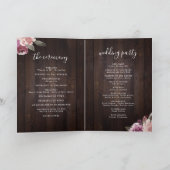 Mauve paars & mulberry florale bruiloft programma (Binnen)