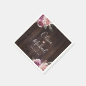 Mauve paars & mulberry florale bruiloft servet (Hoek)