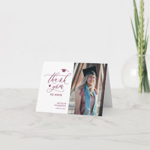 Mauve Paars Script Minimalist Photo Afstuderen Bedankkaart