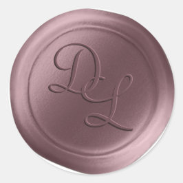 Mauve Paarse 2 letter Monogram Wax Seal Stickers