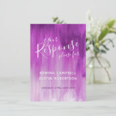 Mauve paarse abstracte kunsttrouwreactie RSVP Kaart (Staand voorkant)