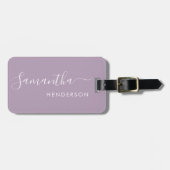 Mauve Paarse Bagagelabels Wedding Table Plan/Favor (Voorkant horizontaal)