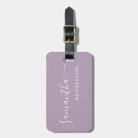Mauve Paarse Bagagelabels Wedding Table Plan/Favor (Voorkant verticaal)
