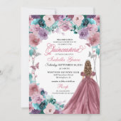 Mauve Paarse Blauwgroen Roze Zonsondergang Quincea Kaart (Voorkant)