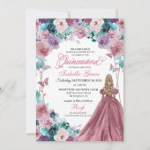 Mauve Paarse Blauwgroen Roze Zonsondergang Quincea Kaart (Voorkant)