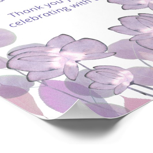 Mauve paarse blos bloemige Favors neem er een   Poster (Hoek)