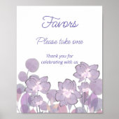 Mauve paarse blos bloemige Favors neem er een   Poster (Voorkant)