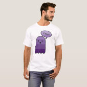 Mauve Paarse Boo Ghost Halloween T-shirt (Voorkant volledig)
