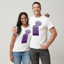 Mauve Paarse Boo Ghost Halloween T-shirt