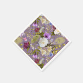 Mauve Paarse bruiloft echte bloemen Servet (Hoek)