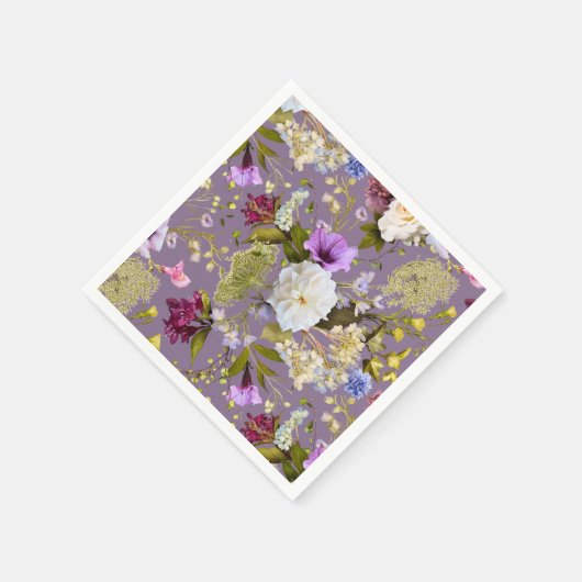 Mauve Paarse bruiloft echte bloemen Servet (Hoek)