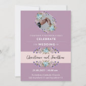 Mauve Paarse bruiloft uitnodiging (Voorkant)