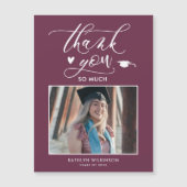 Mauve Paarse Elegant Script Afstuderen Dank u (Voorkant)