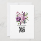 Mauve Paarse en groen bloemenbruiloft Kaart (Achterkant)