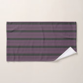 Mauve paarse en houtskool vijf strepen patroon bad handdoek (Handdoek)