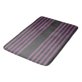 Mauve paarse en houtskool vijf strepen patroon badmat (Gekanteld)