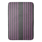 Mauve paarse en houtskool vijf strepen patroon badmat (Voorkant Verticaal)