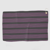 Mauve paarse en houtskool vijf strepen patroon golfhanddoek (Horizontaal)