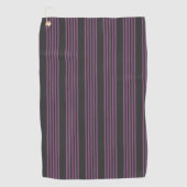 Mauve paarse en houtskool vijf strepen patroon golfhanddoek (Voorkant)