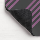 Mauve paarse en houtskool vijf strepen patroon muismat (Hoek)