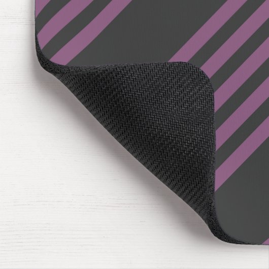 Mauve paarse en houtskool vijf strepen patroon muismat (Hoek)