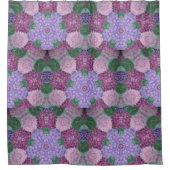 Mauve Paarse en roze hydrangea Douchegordijn (Voorkant)