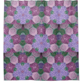 Mauve Paarse en roze hydrangea Douchegordijn